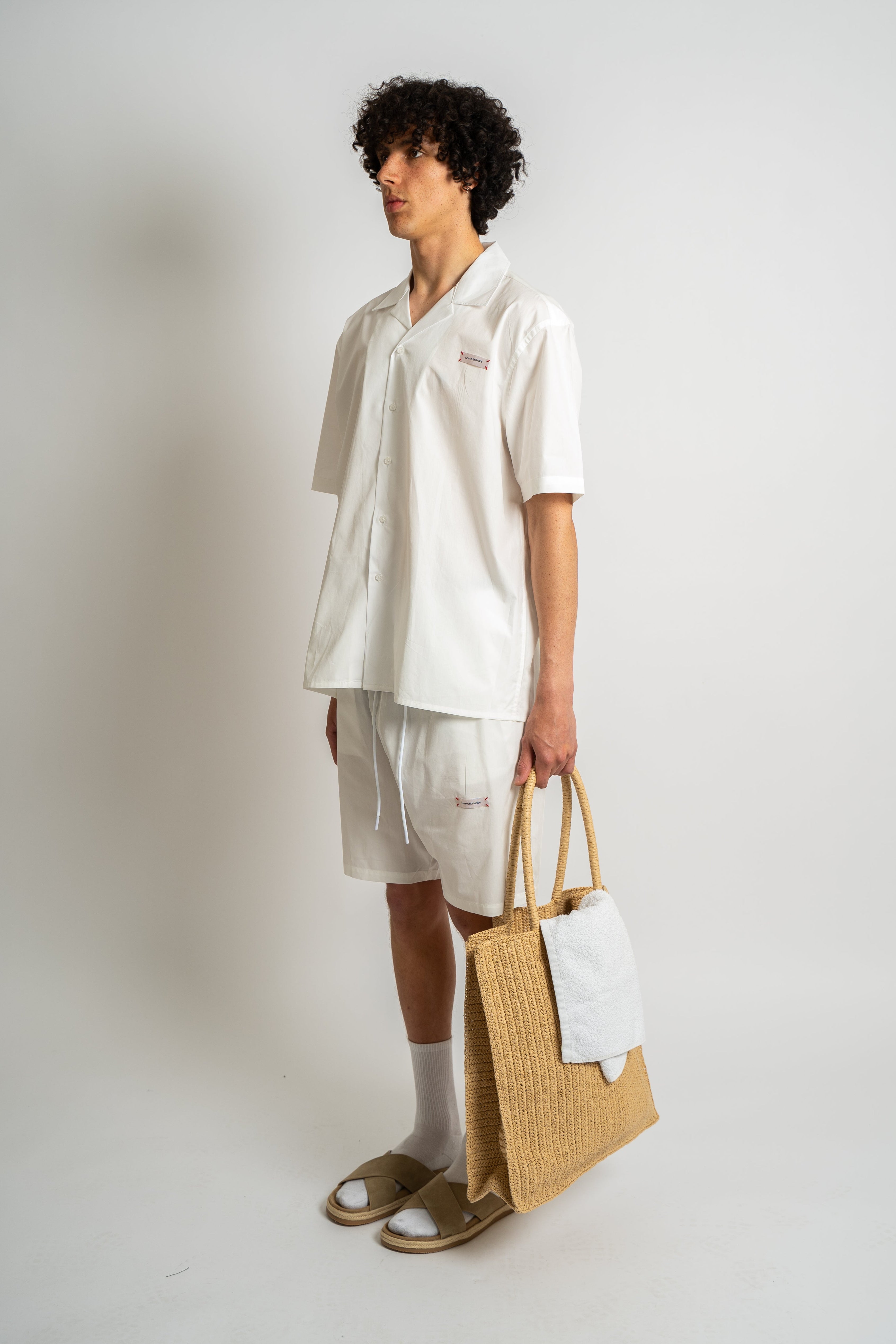 ivory white bowling shirt