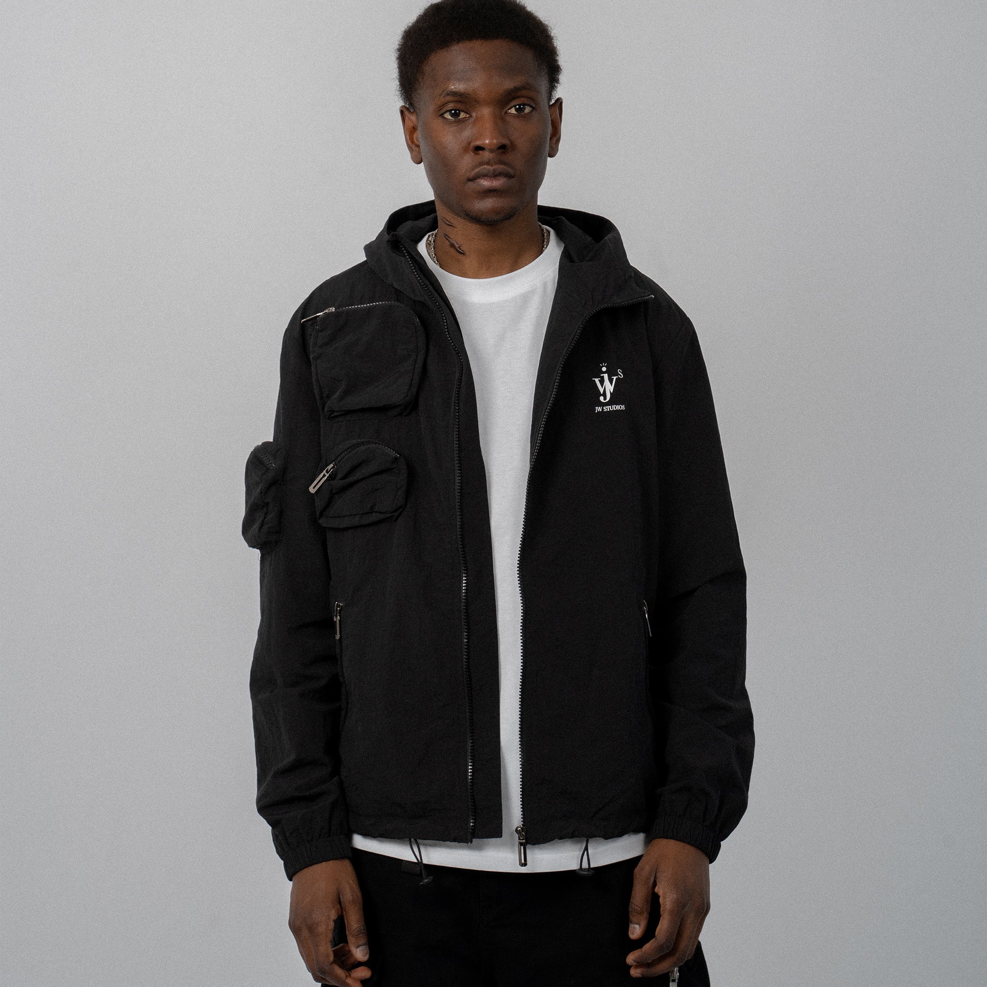 black nylon shell jacket – JWS