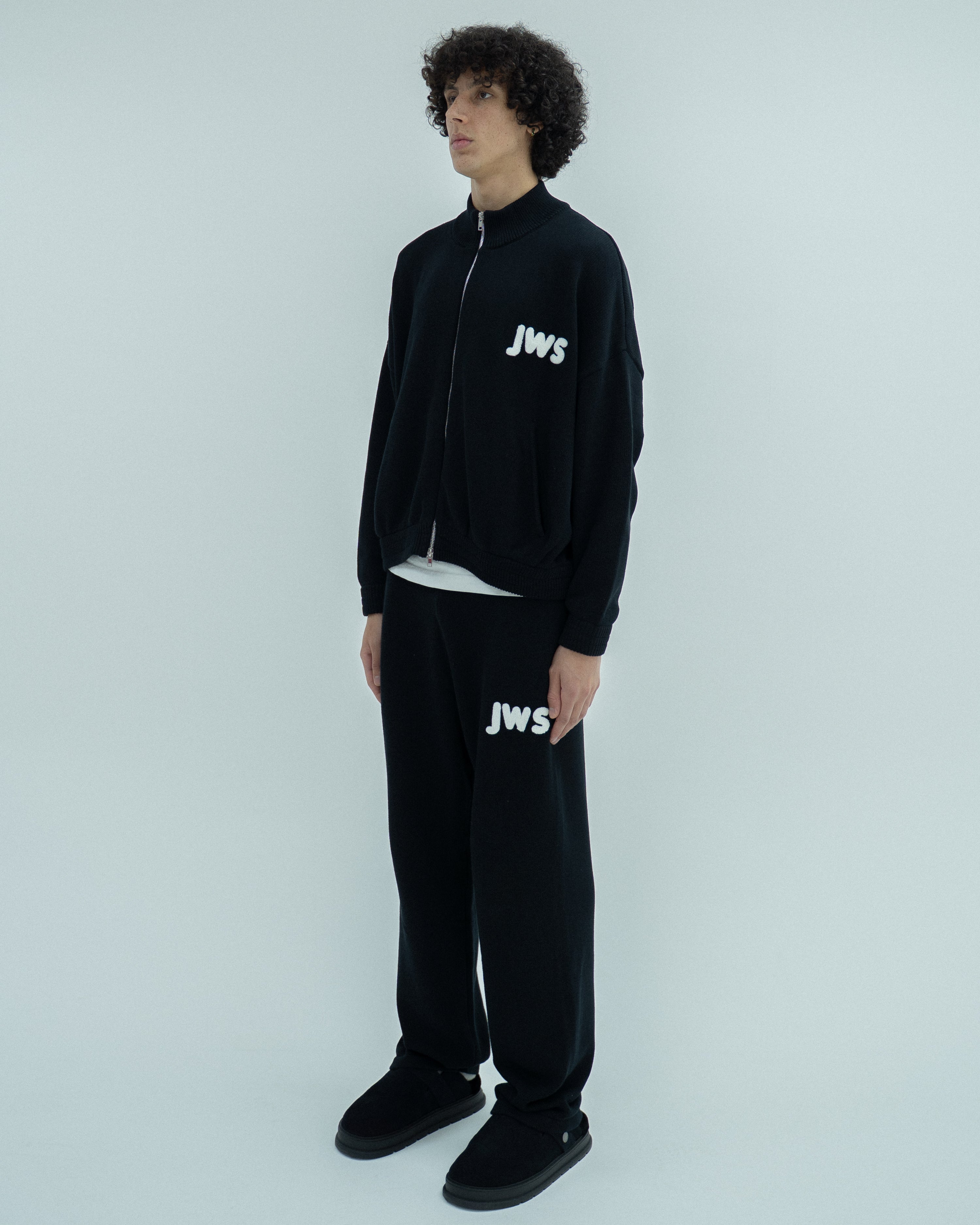 Black Knit Zip Up Jacket