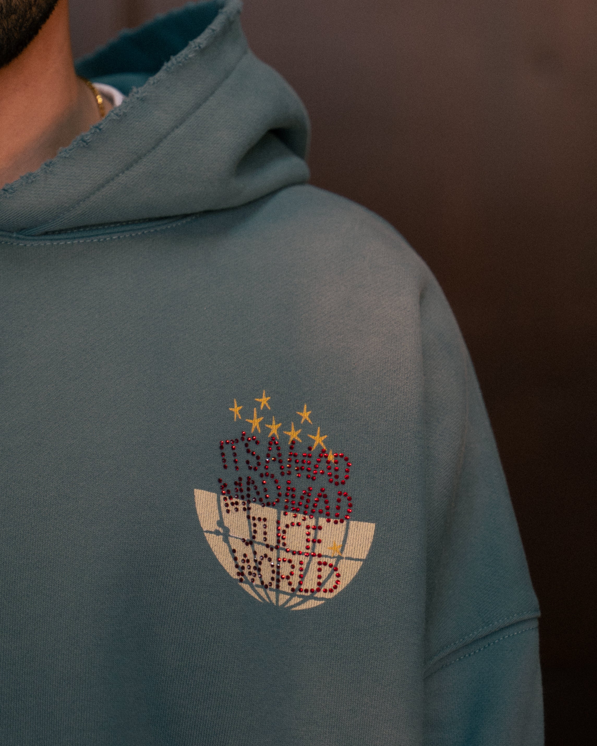 Distressed Teal Green Hoodie