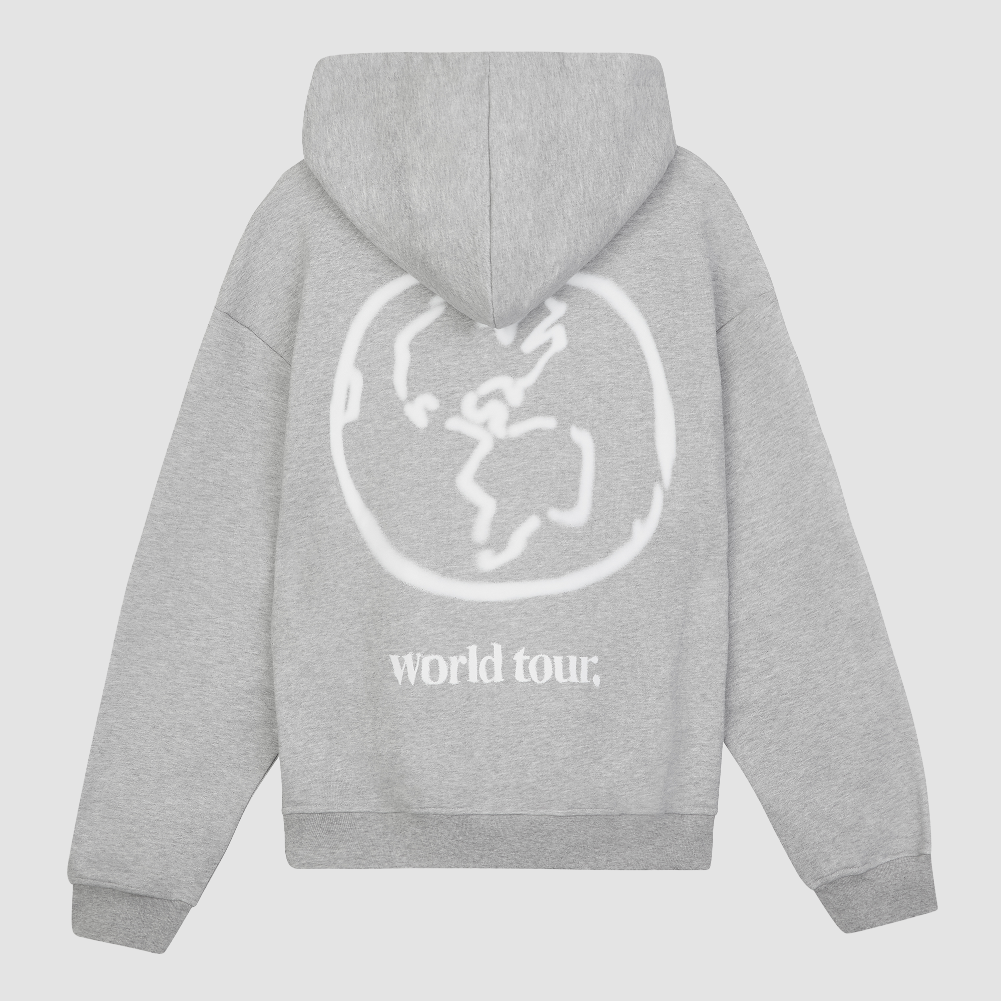 heavyweight light grey world tour hoodie